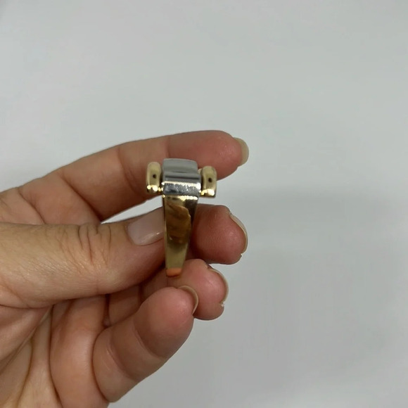 Two Tone Double Ring Size 6/7 silver and gold plated - Picture 6 of 10